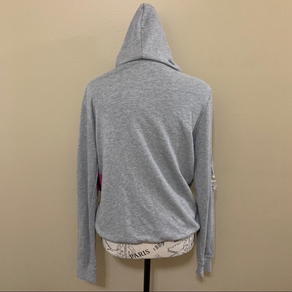 Material Girl Active Gray Ripped Hoodie Size Large - Picture 10 of 11